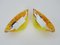 Appliques Murales en Demi-Lune en Pâte de Verre Jaune-Orange, 1980s 8