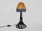 Lampe Champignon Art Déco avec Socle en Fer Forgé et Globe en Pâte de Verre de Lagny, 1920s 3
