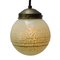 Lampe à Suspension Clichy en Verre Reeded Vert, France 3