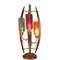 Lampada da tavolo Mid-Century grande con paralumi in vetro colorato ed elementi in legno, Stati Uniti, anni '60, Immagine 1