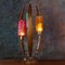 Lampada da tavolo Mid-Century grande con paralumi in vetro colorato ed elementi in legno, Stati Uniti, anni '60, Immagine 4