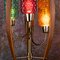 Lampada da tavolo Mid-Century grande con paralumi in vetro colorato ed elementi in legno, Stati Uniti, anni '60, Immagine 7