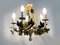 Lampadario in metallo verniciato con spighe, foglie, fiori e grappoli d'uva a 5 luci. anni '70, Immagine 2