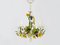 Lustre en métal peint avec épis de blé, feuillage, fleurs et grappes de raisin avec 5 lumières. années 1970 5