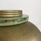 Lampe de Bureau Ronde Art Déco en Laiton et Verre, Italie, 1930s 15