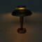 Lampada da tavolo Art Déco rotonda in ottone e vetro, Italia, anni '30, Immagine 2