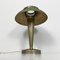 Lampada da tavolo Art Déco rotonda in ottone e vetro, Italia, anni '30, Immagine 4