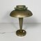 Lampe de Bureau Ronde Art Déco en Laiton et Verre, Italie, 1930s 1