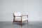 Danish Modern White Wool & Teak Easy Chair, 1960s 2
