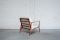 Danish Modern White Wool & Teak Easy Chair, 1960s 9