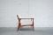 Danish Modern White Wool & Teak Easy Chair, 1960s 8