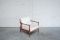 Danish Modern White Wool & Teak Easy Chair, 1960s 7