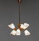 Lustre en Cuivre Rouge avec Abat-Jour en Verre Opalin, Suède, 1950s 6