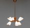 Lustre en Cuivre Rouge avec Abat-Jour en Verre Opalin, Suède, 1950s 5