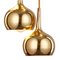 Lampe à Suspension Cascade Vintage avec 10 Abat-Jour en Laiton en Forme de Larme attribuée à Hans-Agne Jakobsson pour Markaryd, Suède, 1970 3
