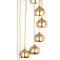 Lampe à Suspension Cascade Vintage avec 10 Abat-Jour en Laiton en Forme de Larme attribuée à Hans-Agne Jakobsson pour Markaryd, Suède, 1970 2