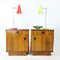 Mid-Century Bedside Tables in Oak and Walnut Veneer, Czechoslovakia, 1950s, Set of 2 3