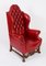 Set of Crimson Leather Chippendale Armchairs, 1920 13