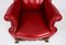 Set of Crimson Leather Chippendale Armchairs, 1920 5