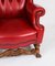 Set of Crimson Leather Chippendale Armchairs, 1920 7