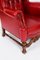 Set of Crimson Leather Chippendale Armchairs, 1920 12