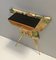 Unusual Ebonized Beech and Patterned Fabric Console Table with Drawer, Italy, 1950s, Image 7