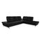 Schwarzes Loft Leder Ecksofa von Joop 1