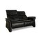 Schwarzes anthrazitfarbenes Trapez Leder 2-Sitzer Sofa von Himolla 6