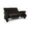 Schwarzes anthrazitfarbenes Trapez Leder 2-Sitzer Sofa von Himolla 8