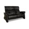Schwarzes anthrazitfarbenes Trapez Leder 2-Sitzer Sofa von Himolla 5