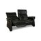 Schwarzes anthrazitfarbenes Trapez Leder 2-Sitzer Sofa von Himolla 7