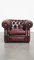 English Red Cowhide Chesterfield Club Chair with Decorative Nails 2