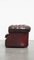 English Red Cowhide Chesterfield Club Chair with Decorative Nails 5