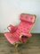 Pernilla Armchair in Pink Upholstery by Bruno Mathsson for Dux, 1980s 14
