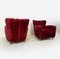 Armchairs in Burgundy Velvet, 1940, Set of 2 3