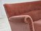 Dänisches 2-Sitzer Sofa aus Möbelvelours & Buchenholz in Lachsrosa, 1970er 5