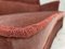 Divano a due posti in velluto rosa salmone e legno di faggio, Danimarca, anni '70, Immagine 20