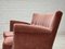 Dänisches 2-Sitzer Sofa aus Möbelvelours & Buchenholz in Lachsrosa, 1970er 7