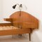 Skandinavisches Mid-Century Queen Size Bett mit Nachttischen und Lampe, 1950er 12