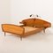 Skandinavisches Mid-Century Queen Size Bett mit Nachttischen und Lampe, 1950er 1