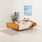 Skandinavisches Mid-Century Queen Size Bett mit Nachttischen und Lampe, 1950er 3