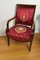 Early 19th Century Empire Armchairs in Sculpted Mahogany & Embroidered Crimson Silk, France, 1810, Set of 2 6