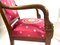 Early 19th Century Empire Armchairs in Sculpted Mahogany & Embroidered Crimson Silk, France, 1810, Set of 2 12