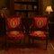 Early 19th Century Empire Armchairs in Sculpted Mahogany & Embroidered Crimson Silk, France, 1810, Set of 2 5