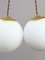 Italienische Mid-Century Lampengruppe aus Messing & Opalglas 8