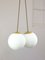 Italienische Mid-Century Lampengruppe aus Messing & Opalglas 15