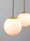 Italienische Mid-Century Lampengruppe aus Messing & Opalglas 13