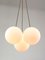 Italienische Mid-Century Lampengruppe aus Messing & Opalglas 11