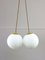 Italienische Mid-Century Lampengruppe aus Messing & Opalglas 7