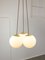 Italienische Mid-Century Lampengruppe aus Messing & Opalglas 10